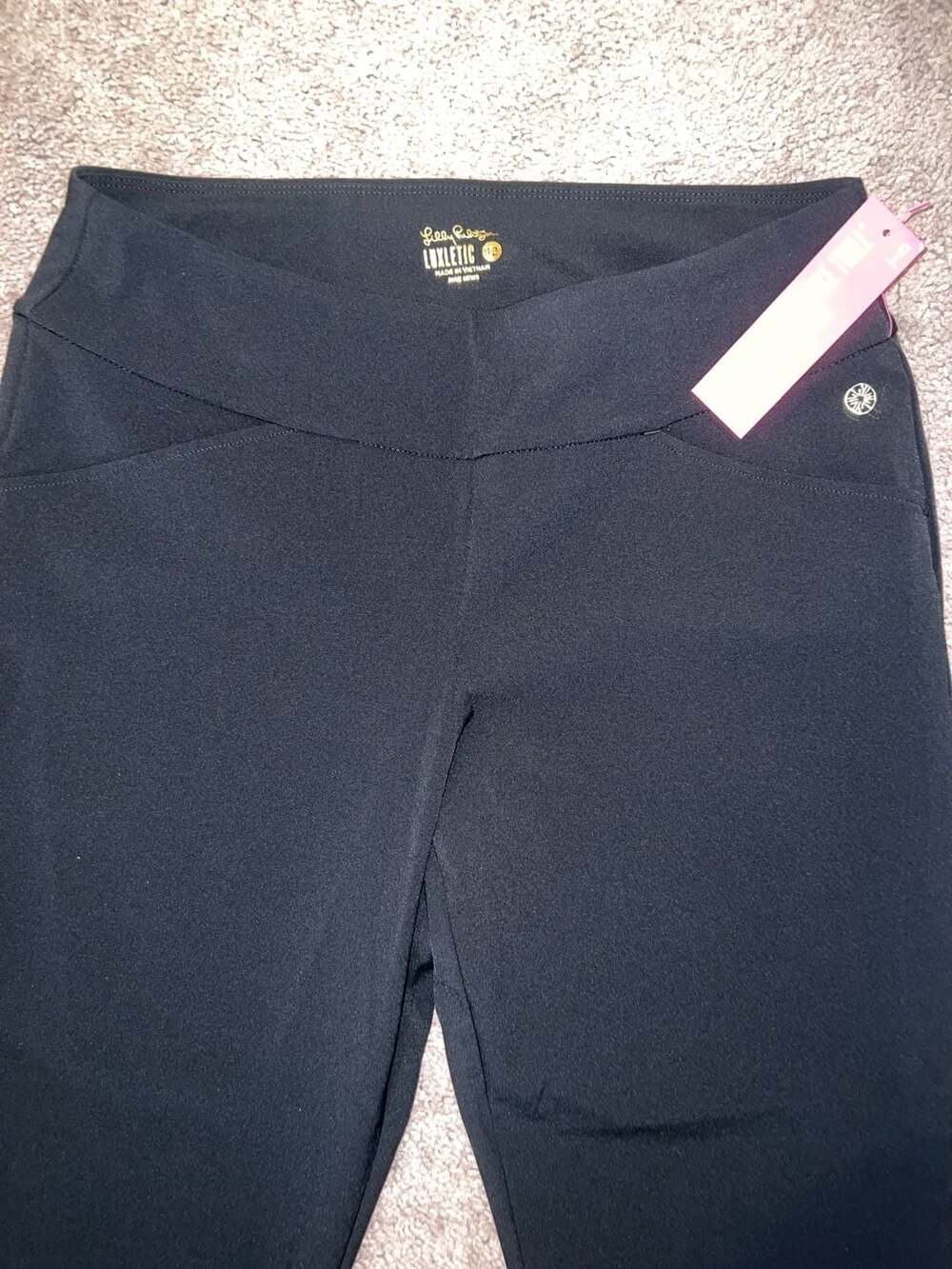 Lilly Pulitzer Luxletic Fairway Performance Twill Pant Black Size 12 - Picture 2 of 5